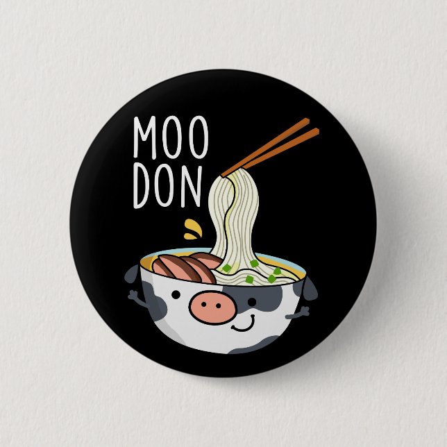 Bóton Redondo 5.08cm Moo-don Funny Udon Pun Dark BG (Frente)