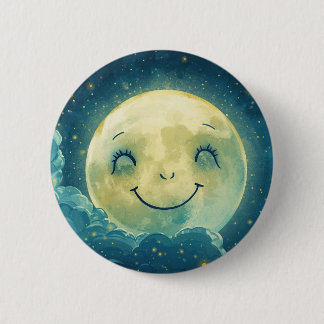 Bóton Redondo 5.08cm Moon Face Button Pin