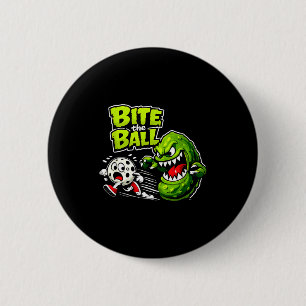 Bóton Redondo 5.08cm Morde a bola pickleball esporte retrô gráfico engr