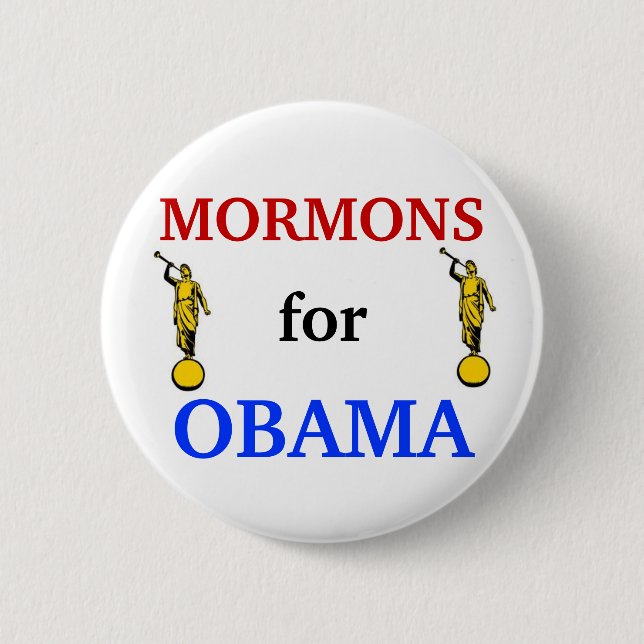Bóton Redondo 5.08cm Mormons para o botão de Obama 2012 (Frente)