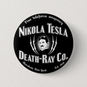 Bóton Redondo 5.08cm Morte-Raio Co. de Nikola Tesla
