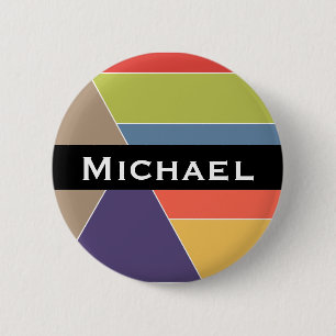 Bóton Redondo 5.08cm MOSAIC stripes triângulos coloridos I + suas ideia