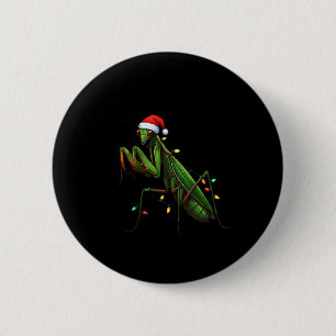 Bóton Redondo 5.08cm Moss Mantis Natal Light Santa Hat Animal Insec