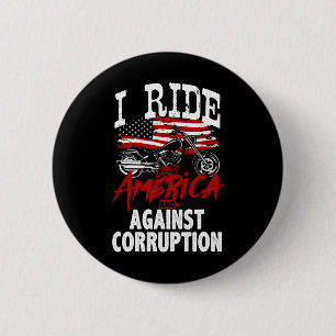 Bóton Redondo 5.08cm Motociclista anti-Trump resiste contra protesto de