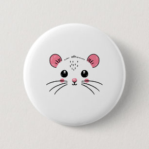 Bóton Redondo 5.08cm Mouse Face Costume Girl Birthday Mouse Halloween