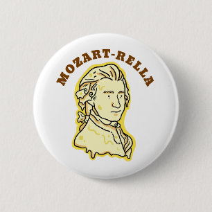 Bóton Redondo 5.08cm Mozart-rella Musical Engraçado Queijo Pun Pin Botã