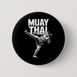 Bóton Redondo 5.08cm Muay Thai Fighter Vintage Artes Marciais Tailandes