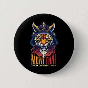 Bóton Redondo 5.08cm Muay Thai Samurai Tiger Thai Boxic Gráfico