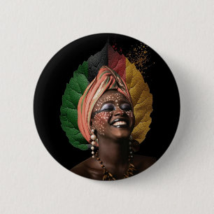 Bóton Redondo 5.08cm Mulher africana artística
