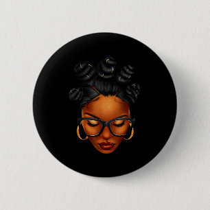 Bóton Redondo 5.08cm Mulher Afro Negra Mês da História Africana Negra M