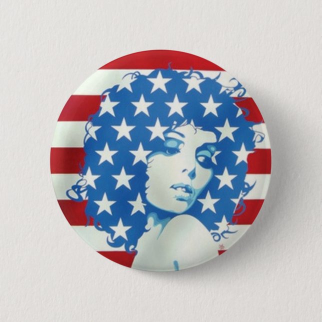 Bóton Redondo 5.08cm Mulher americana (Frente)