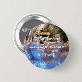 Bóton Redondo 5.08cm Mulher bem-sucedida citando a foto do treinador de