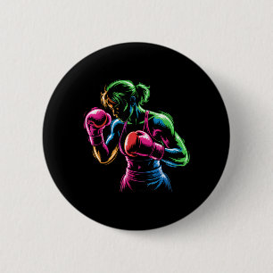Bóton Redondo 5.08cm Mulher Boxe MMA Thaiboxing Muay Thai