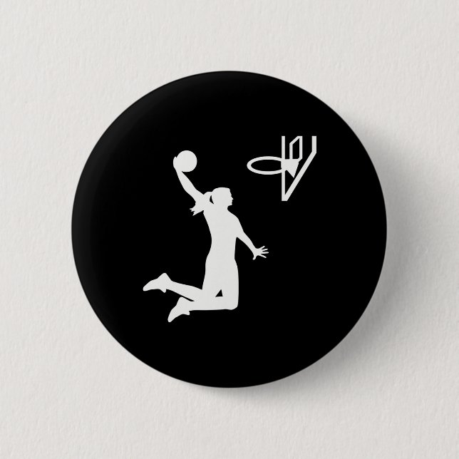 Bóton Redondo 5.08cm Mulher de basquete (Frente)
