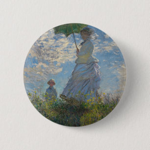 Bóton Redondo 5.08cm Mulher de Claude Monet com um parasol 1875