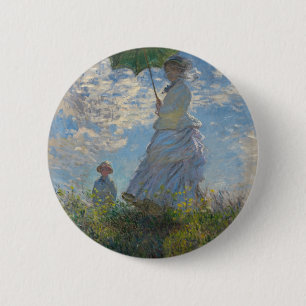 Bóton Redondo 5.08cm Mulher de Monet com um parasol