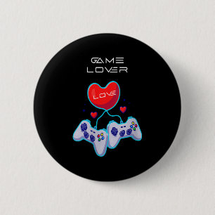 Bóton Redondo 5.08cm Mulher Gamer Casal Adora Gamepad Tema Humor Cardía