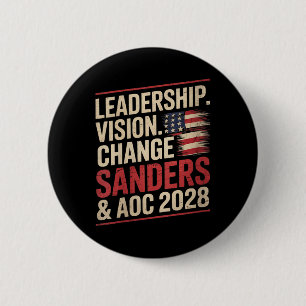 Bóton Redondo 5.08cm Mulheres Bernie Sanders E Aoc 2028 Para O Presiden