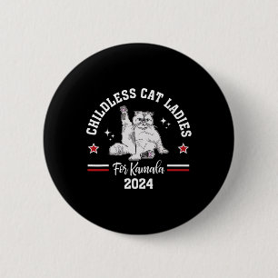 Bóton Redondo 5.08cm Mulheres De Gato Sem Filhos Para Kamala Harris 202