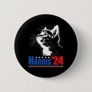 Bóton Redondo 5.08cm Mulheres De Gato Sem Fios Para Kamala Harris 24 Us