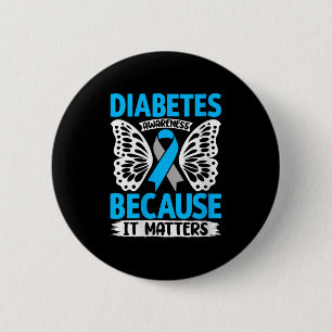 Bóton Redondo 5.08cm Mulheres Diabetes Sensibilizam Porque É V-pescoço