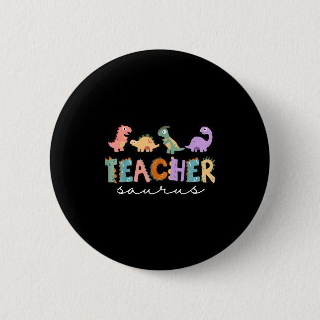 Bóton Redondo 5.08cm Mulheres Dinossauras Professora Teachersaurus Rex  (Frente)