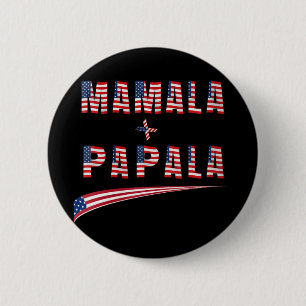 Bóton Redondo 5.08cm Mulheres Mamala Papala 2024 Kamala Harris Tim W De