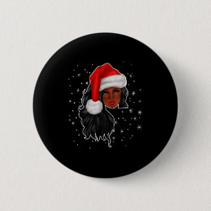 Bóton Redondo 5.08cm Mulheres Negras Natal Papai Noel Afro Americano Fu