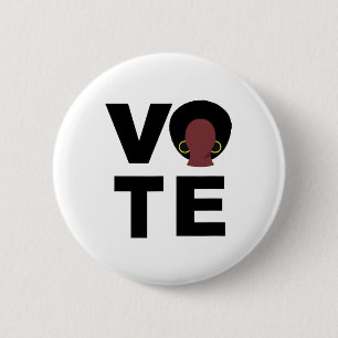 Bóton Redondo 5.08cm Mulheres Negras Votam Eleição Política Votos Negro