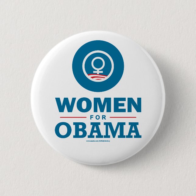 Bóton Redondo 5.08cm Mulheres para Obama (Frente)