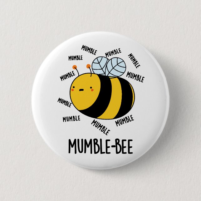 Bóton Redondo 5.08cm Mumble Bee Engraçado Insetos (Frente)