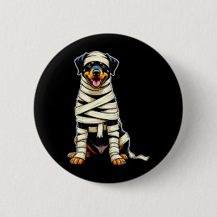 Bóton Redondo 5.08cm Múmia Fofa Rottweiler Amante de Cachorro Engraçado