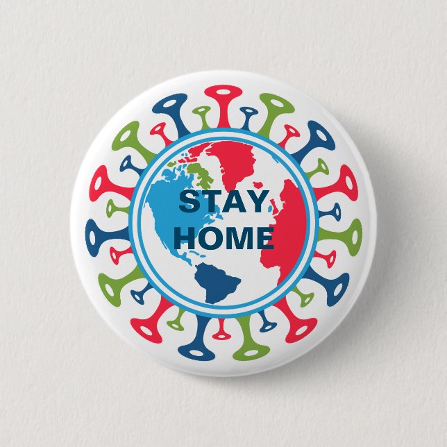 Bóton Redondo 5.08cm Mundo da Pandemia do Vírus Corona (Frente)