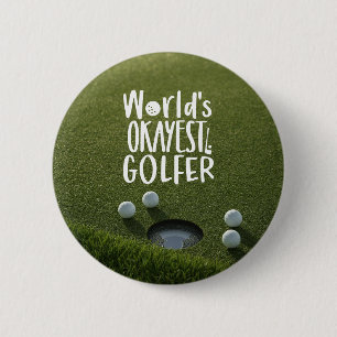 Bóton Redondo 5.08cm Mundo do golfe aprova ditado engraçado do golfista