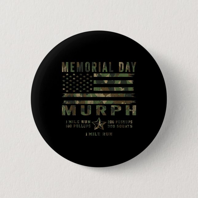 Bóton Redondo 5.08cm Murph Challenge Memorial Day Workout Gym Us (Frente)
