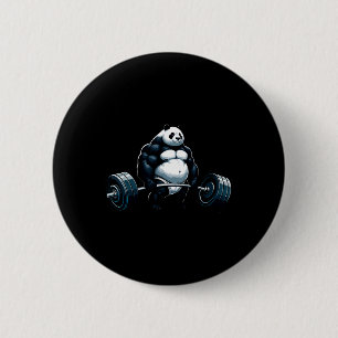 Bóton Redondo 5.08cm Muscle Gym Panda Bodybuilding Motivat
