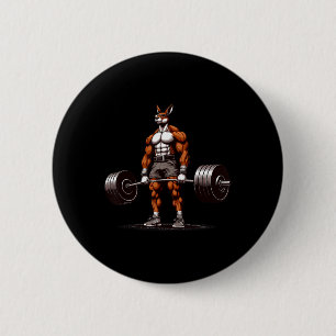 Bóton Redondo 5.08cm Muscle Kangaroo Deadelevando Engraçado Gym Weeleva
