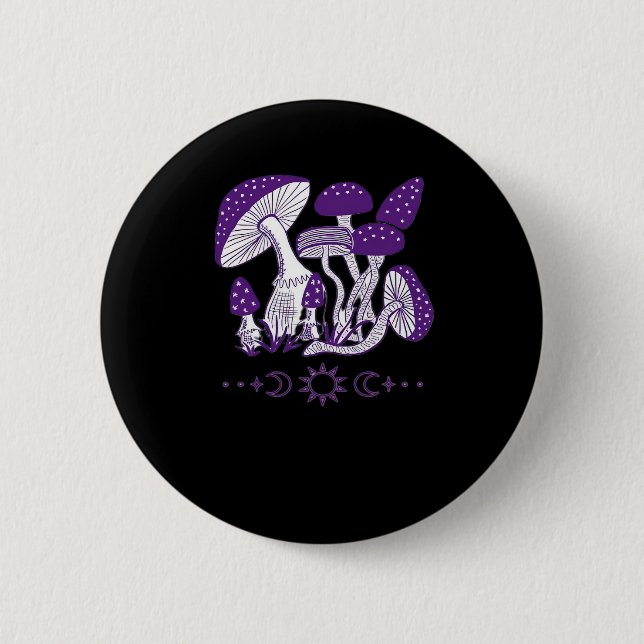 Bóton Redondo 5.08cm Mushroom Whimsigoth Vibes (Frente)