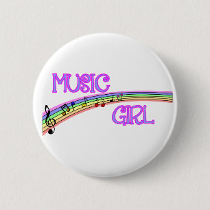 Bóton Redondo 5.08cm Music Girl Rainbow