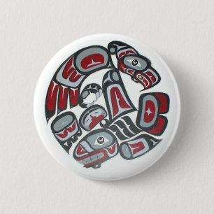 Bóton Redondo 5.08cm Music Native American Tribal Totem