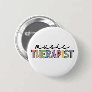 Bóton Redondo 5.08cm Music Therapist Retro Music Therapy Gifts