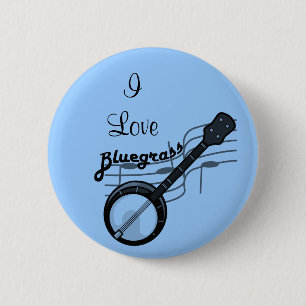 Bóton Redondo 5.08cm Música Bluegrass com banjo