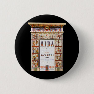 Bóton Redondo 5.08cm Música da ópera do vintage, egípcio Aida por Ve
