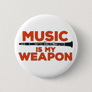 Bóton Redondo 5.08cm Música é minha arma