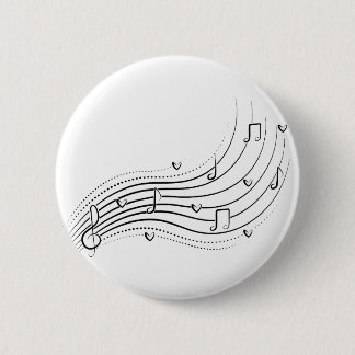 Bóton Redondo 5.08cm Musical note wave, black line clipart