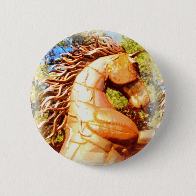 Bóton Redondo 5.08cm mustang stallion (Frente)