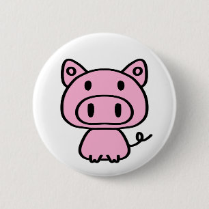 Bóton Redondo 5.08cm My Little Pink Piglet Badge