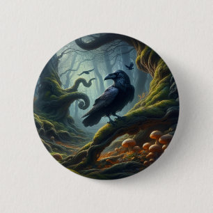 Bóton Redondo 5.08cm Mystic Raven Forest Hues