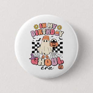 Bóton Redondo 5.08cm Na Minha Era De Aniversário Ghoul Retro Grooven Ha