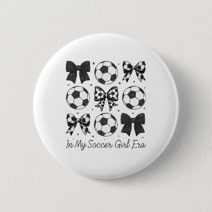 Bóton Redondo 5.08cm Na Minha Era de Garota de Futebol Cute Bow Mulhere